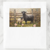 Ooi en lamsvlees Spring Sheep Art Rechthoekige Sticker (Tas)