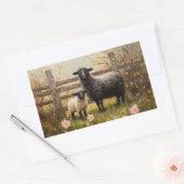Ooi en lamsvlees Spring Sheep Art Rechthoekige Sticker (Envelop)