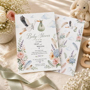 Ooie Wolken Baby Shower Uitnodiging IVF Reis