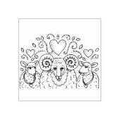 OOIEN SCHAPEN EN RAM, COUNTRY FAMILY TREE, VOLKSKU RUBBERSTEMPEL (Afrduk)