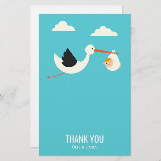 ooievaar aankomst briefpapier (Voorkant / Achterkant)