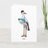 Ooievaar als leraar met boek kaart (Achterkant)