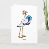 Ooievaar als musicus met tamboerijn kaart (Achterkant)