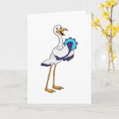 Ooievaar als musicus met tamboerijn kaart (Gele Bloem)