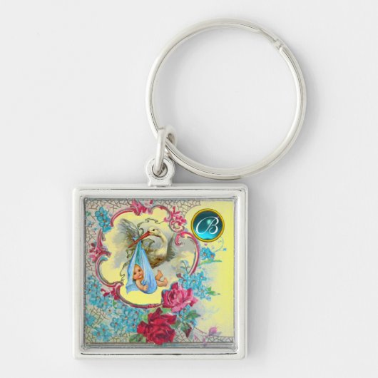 OOIEVAAR BABY BOY SHOWER GEM MONOGRAM SLEUTELHANGER (Voorkant)
