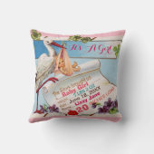 OOIEVAAR, BABY EN SHAMROCKS Bloemen Meisje Baby St Kussen (Achterkant)