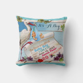 OOIEVAAR, BABY EN SHAMROCKS Floral Boy Baby Stats Kussen (Voorkant)