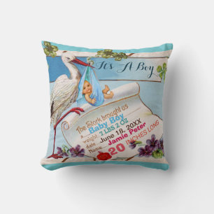 OOIEVAAR, BABY EN SHAMROCKS Floral Boy Baby Stats Kussen