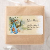 OOIEVAAR BABY JONGEN DOUCHE BLAUW ROZE ETIKET (Insitu)