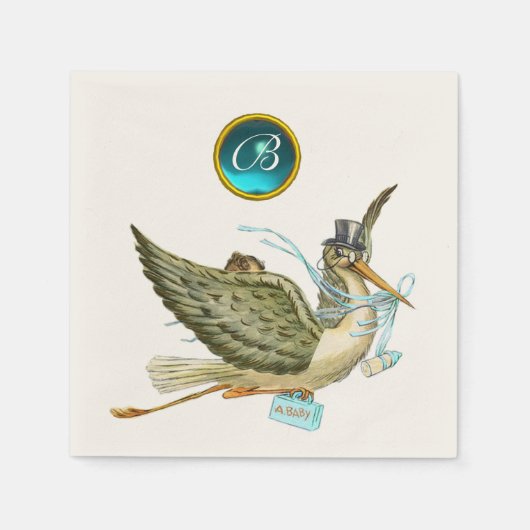 OOIEVAAR BABY JONGEN DOUCHE ONSCHERP EDELSTEEN MON SERVETTEN (Voorkant)