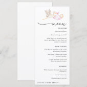 Ooievaar Baby Meisje Douche Menu (Voorkant / Achterkant)