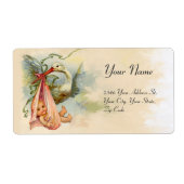 OOIEVAAR BABY MEISJE DOUCHE ROZE ETIKET (Voorkant)