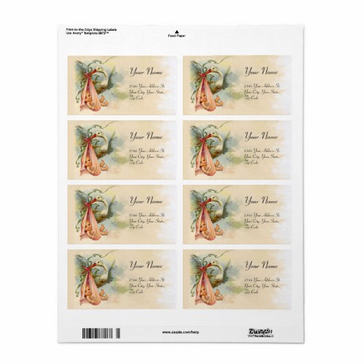 OOIEVAAR BABY MEISJE DOUCHE ROZE ETIKET (Full Sheet)