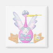 Ooievaar Baby op de weg Magneet (Voorkant)