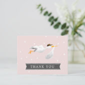 Ooievaar Baby Shower Bedankt Briefkaart (Staand voorkant)