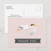 Ooievaar Baby Shower Bedankt Briefkaart (Voorkant / Achterkant)