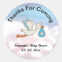 ooievaar Baby shower Bedankt voor komst