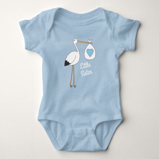 Ooievaar Baby Shower Blauwe Jongen Romper (Voorkant)