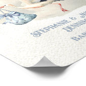 Ooievaar Baby shower Crest Lint Bogen Welkomstbord Poster (Hoek)