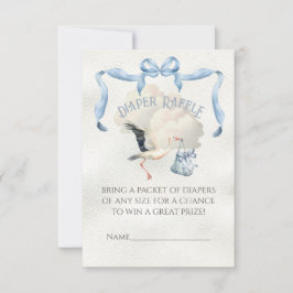 Ooievaar Baby shower Lint Boog Luier Raffle Kaart