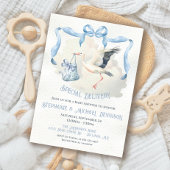 Ooievaar Baby shower Lint Bow Speciale Levering Kaart