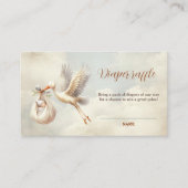 Ooievaar Baby shower Neutrale Luier Raffle Kaart (Voorkant)