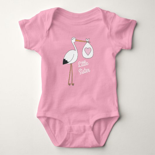 Ooievaar Baby Shower Roze Meisje Romper (Voorkant)