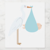 Ooievaar Baby Wijn Etiket (Enkel label)