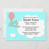 Ooievaar babybezorging, babyshower uitnodiging (Achterkant)