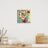 OOIEVAAR BABYMEISJE FEEST Ruby Edelsteen Monogram Poster (Keuken)