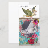 OOIEVAAR BABYSHOWER INITIALEN ,rood.wit Aankondiging (Voorkant / Achterkant)
