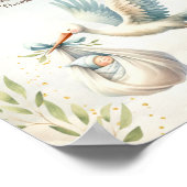 Ooievaar Blauw  Classic Luier Raffle Sign Poster (Hoek)