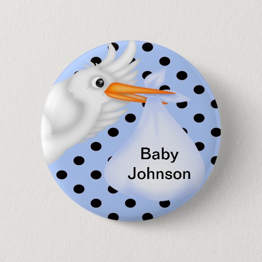 ooievaar Buttonnen voor jongens Ronde Button 5,7 Cm (Voorkant)