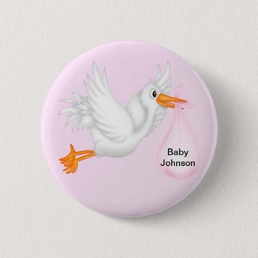 ooievaar Buttonnen voor meisjes Ronde Button 5,7 Cm (Voorkant)