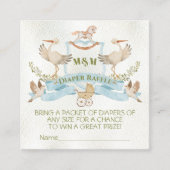 Ooievaar Crest Luier Raffle Vierkante Visitekaartje (Voorkant)