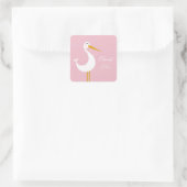 Ooievaar dank je vierkante sticker (Tas)