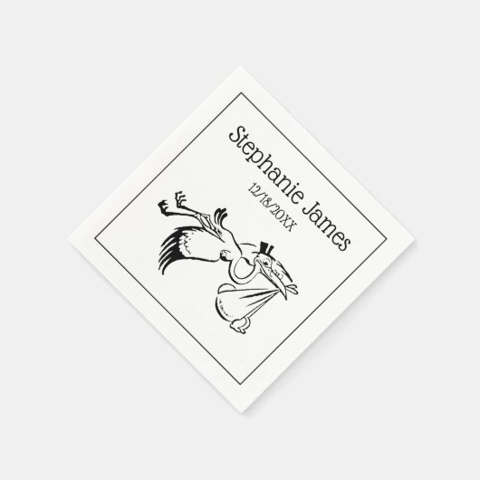  ooievaar die een Baby levert #1 Servet (Hoek)