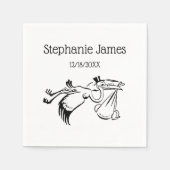 ooievaar die een Baby levert #1 Servet (Voorkant)