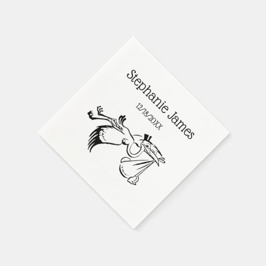 ooievaar die een Baby levert #1 Servet (Hoek)