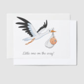 ooievaar dragend Baby showers inzetstuk Vellum Uitnodigingen (Offset)