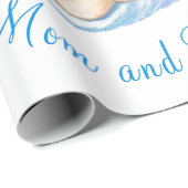 Ooievaar en Baby Grappig Baby shower Wrapping Papi Cadeaupapier (Rol Hoek)