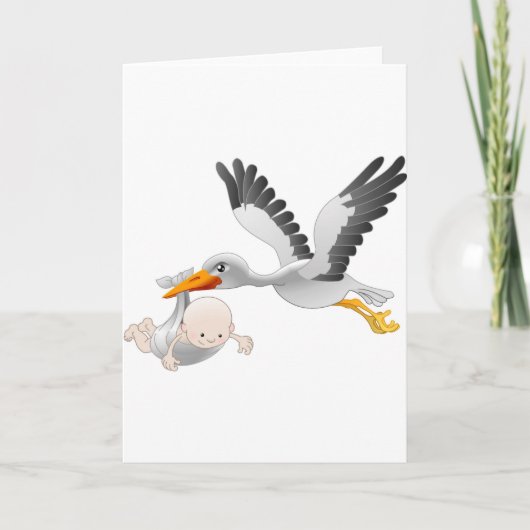 ooievaar en baby kaart (Voorkant)