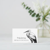 ooievaar en Baby op weegschaal doula of vroedvrouw Visitekaartje (Staand voorkant)