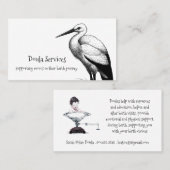 ooievaar en Baby op weegschaal doula of vroedvrouw Visitekaartje (Voorkant / Achterkant)