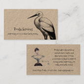 ooievaar en Baby op weegschaal doula of vroedvrouw Visitekaartje (Voorkant / Achterkant)