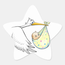 ooievaar en baby stickers