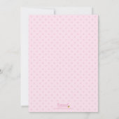 Ooievaar en Beer Roze Baby shower Uitnodiging (Achterkant)