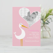 Ooievaar Geboorte Aankondiging (Staand voorkant)