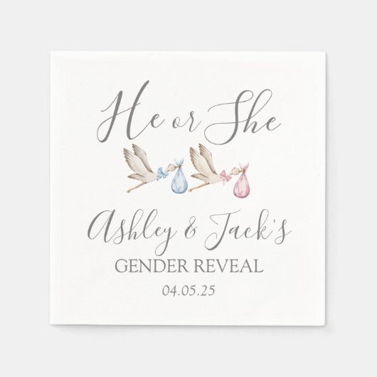 Ooievaar geslacht onthulling stickers, Ooievaar gu Servet (Voorkant)