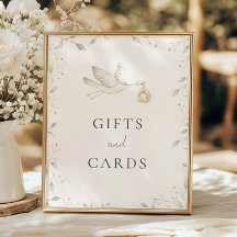 Ooievaar Groen Baby shower Cadeaus en Kaarten Teke